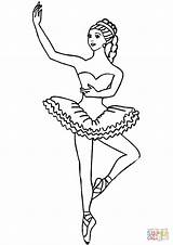 Ballerina Ballet Dancer Coloring Page Pages sketch template
