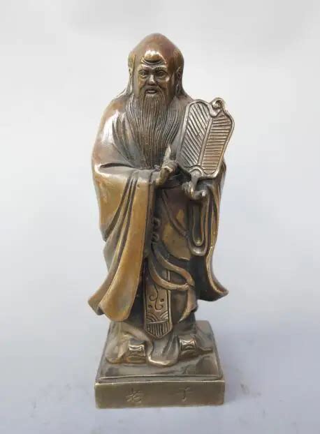 Chinese pure brass Taoist history founder laozi statue-in Statues ...