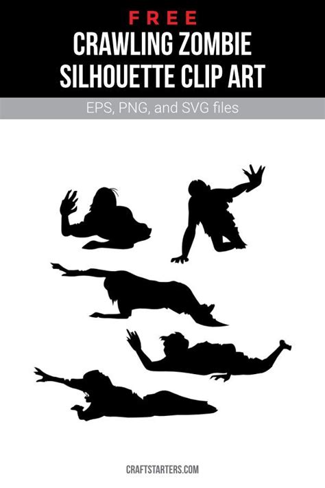 Free Crawling Zombie Silhouette Clip Art | Zombie silhouette, Silhouette clip art, Clip art