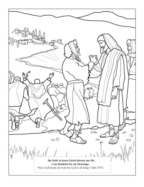 Jesus Heals 10 Lepers Coloring Page