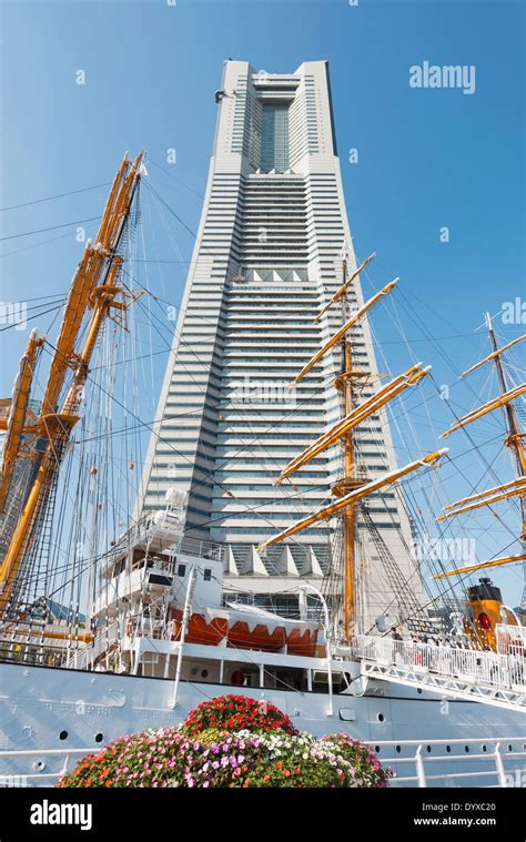 Nippon Maru and Yokohama Landmark Tower Yokohama, Japan Stock Photo - Alamy