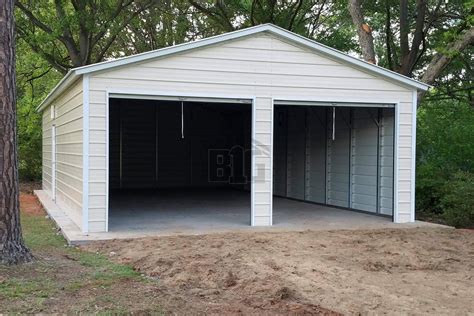 Brickhouse Two Car Steel Garage Shop 24x35 - Big Buildings Direct