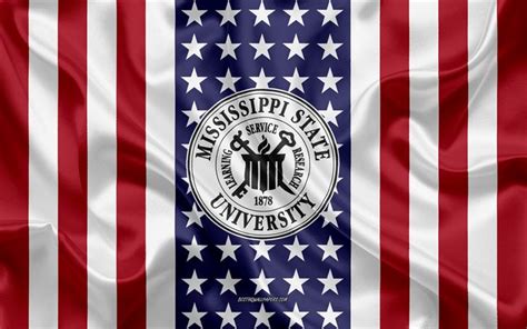 Download wallpapers Mississippi State University Emblem, American Flag ...