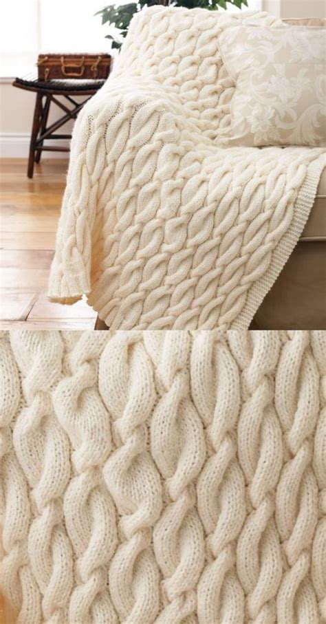 10 + Free Chunky Cable Knit Blanket Pattern to Download NOW! | Knitted ...