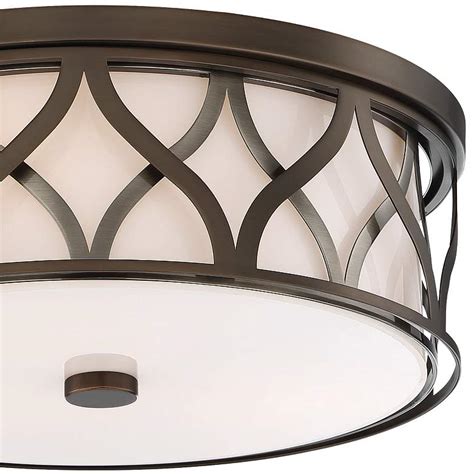 Flush Mount 16" Wide Bronze 2-Cage LED Ceiling Light - #78M58 | Lamps Plus