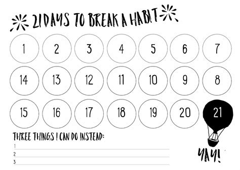 21 days to break a habit | Break a habit, 21 days habit, Day planner ...