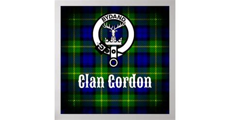 Clan Gordon Crest and Tartan Poster | Zazzle