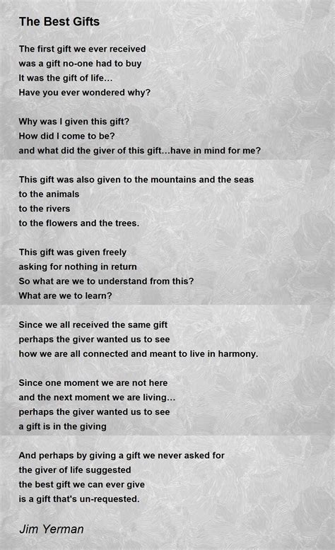 The Best Gifts - The Best Gifts Poem by Jim Yerman