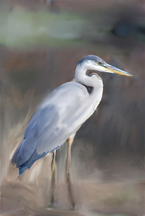 Blue Heron Painting Painting by Don Wright