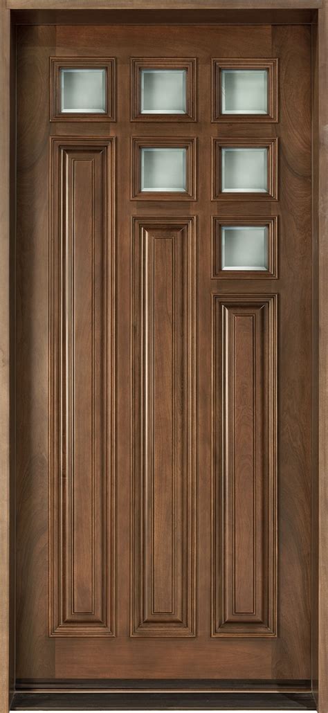 Modern Front Door Custom - Single - Solid Wood with Walnut Finish ...