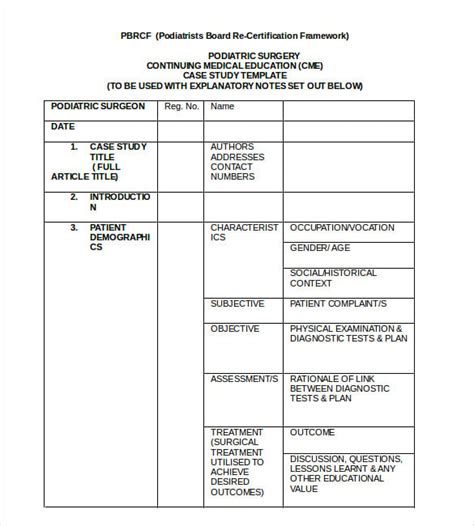 Medical Case Study Template | PDF Template