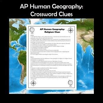 AP Human Geography Vocabulary Crossword Puzzle Bundle - Distance Learning