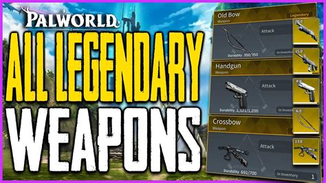 Palworld HOW TO GET ALL 6 LEGENDARY WEAPON SCHEMATICS - All Weapon Drop Locations (Tips) - YouTube