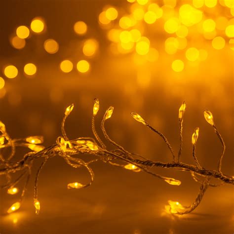 Novelty Lights - Gold LED Fairy Garland Lights, Gold Wire