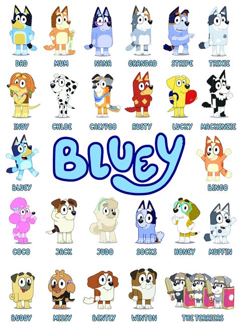 Bluey High Res Images All Characters Included PNG, PDF, SVG - Etsy