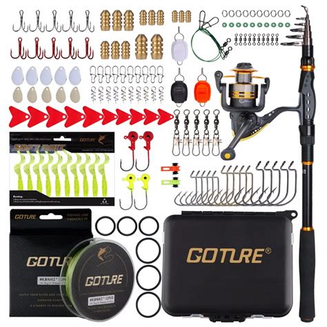 Goture Fishing Reel Rod Combo with Full Fishing Accessories Kit ...