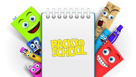 Back to school template with funny cartoon Vector Image