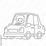 Coloring Page Outline Of Cartoon car With Driver Image Transport Or  sketch template