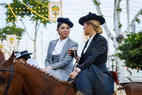 Two Amazons Wearing Traditional Andalusian Uniforms at the April S Fair ...