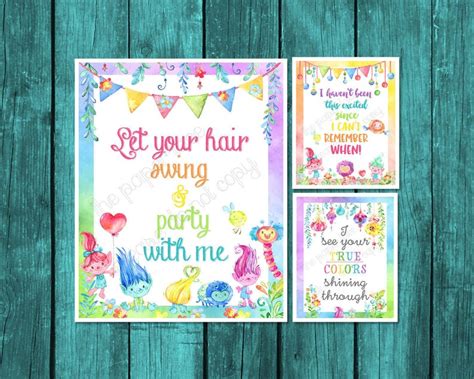 Trolls Party Decor Trolls Song Lyrics I See Your True Colors | Etsy