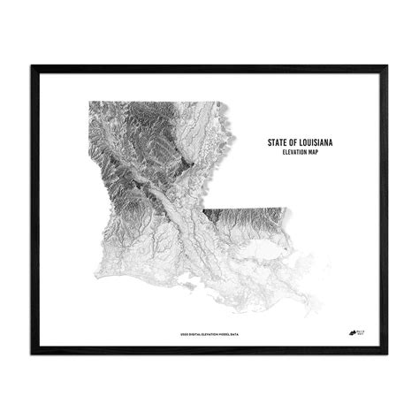 Louisiana Elevation Map - Muir Way