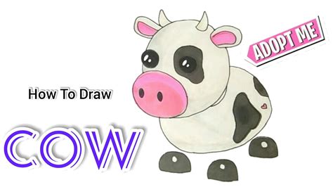 How To Draw A Cow | Roblox Adopt Me Pet | Cartooning Cute drawings ...