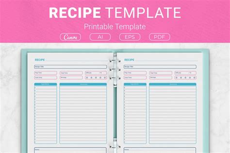 Blank Recipe Journal Printable Template