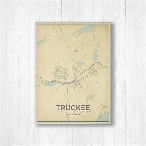 Truckee California Street Map Hanging Canvas Map of Truckee - Etsy