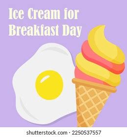 Ice Cream Breakfast Day Ice Cream Stock Vector (Royalty Free ...