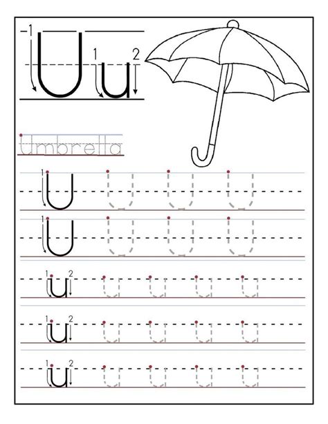 Free Tracing Letter U Preschool Printables | Educative Printable | Tracing worksheets preschool ...