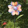 Solar Powered Decorative LED Flower Wind Spinner Stake Light | Outdoor Garden Path Lighting ...