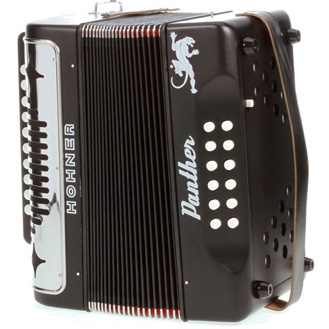 Hohner Panther 31-Key Diatonic Accordion Keys of F Bb Eb Black Laquer ...