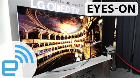 LG 77-Inch Flexible OLED 4K TV at CES 2014 | Engadget - YouTube