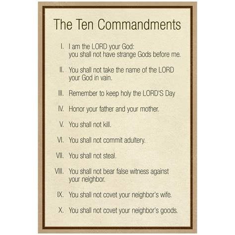 The Ten Commandments - Catholic Poster - 13x19 - Walmart.com - Walmart.com