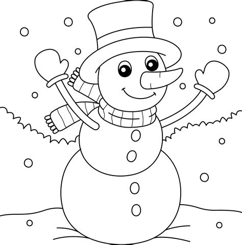 Snowman Christmas Coloring Page for Kids 8822905 Vector Art at Vecteezy