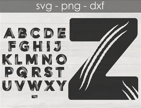 Claw Marks Alphabet Font SVG Cut Files for Cricut Dinosaur Claw Marks Sports Team Letters With ...