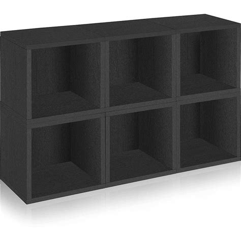 Way Basics Eco Stackable Modular Storage Cubes, Black, 6-Pack - Walmart ...