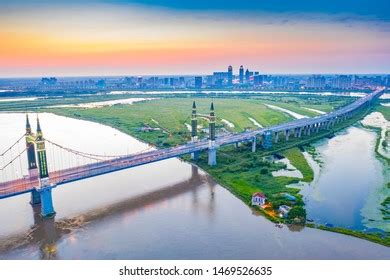 Harbin Skyline Yangmingtan Bridge Songhua River Stock Photo 1469526635 ...