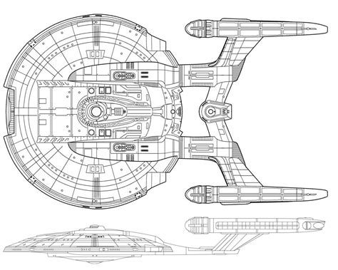 Black and white schematic of Columbia-class starship; U.S.S. Enterprise NX-01 | Star trek tattoo ...