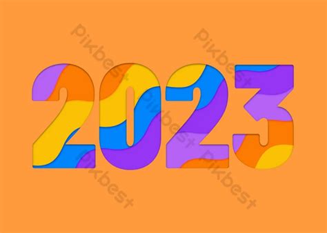 Horizontal Map 2023 New Year Orange Background | PSD Free Download - Pikbest