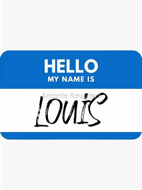 Louis Name - Blue Nametag, Louis Name Label Sticker by Antonio Kowatsch ...