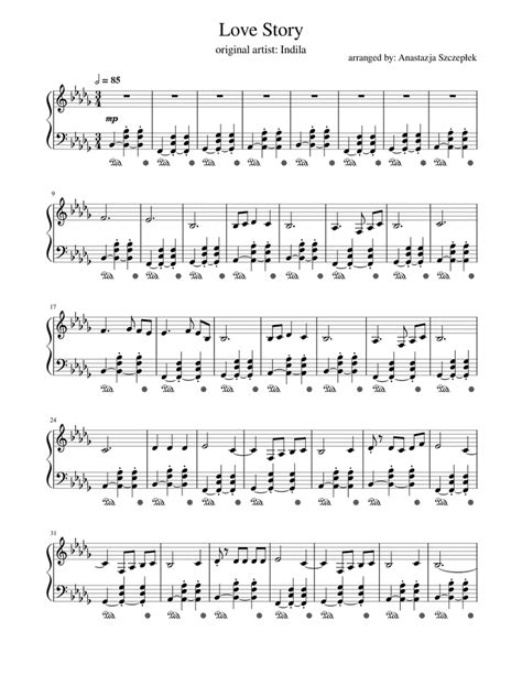 Love Story (piano ver.) Sheet music for Piano (Solo) | Musescore.com