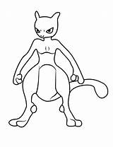 Mewtwo Pokemon Drawing Sketch Coloring Page sketch template