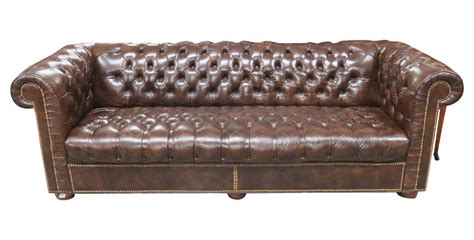 Brown Leather Tufted Chesterfield Sofa | Chairish