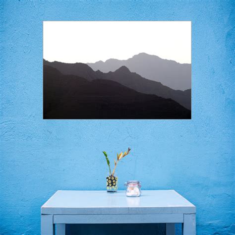 Mountain Range Silhouette Canvas Art Print Hazy Mountain Wall