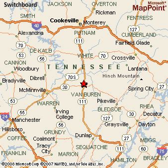 Spencer, Tennessee Area Map & More