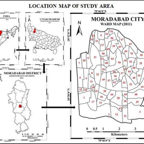 Moradabad city: location map | Download Scientific Diagram