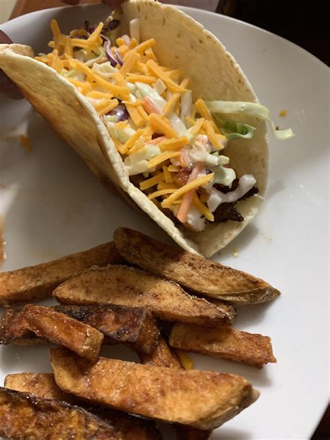 Fresh Blackened Red Snapper tacos. Slaw cheddar and salsa on top. [Homemade] | Food network ...