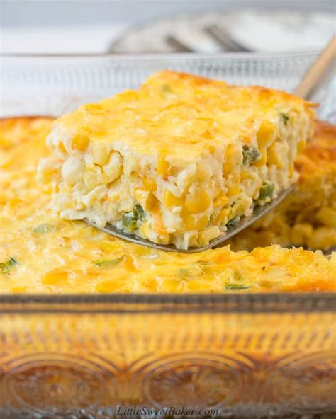 Creamy Corn Casserole - Little Sweet Baker