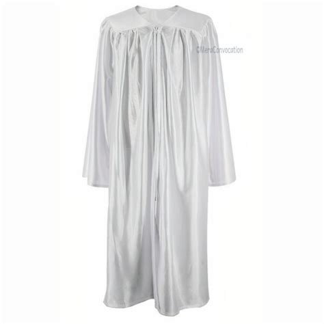 White Shiny High School Graduation Gown and Cap – Mera Convocation